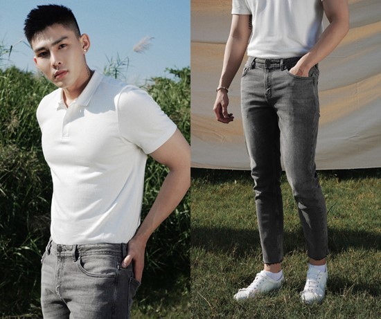 Áo polo cotton & Quần Jeans Repreve (làm từ vỏ chai tái chế)