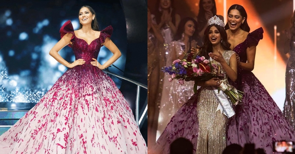 Người đẹp Mexico - Andrea Meza trong đêm final Miss Universe 2021 mới đây cũng có thiết kế cồng kềnh gây tranh cãi.